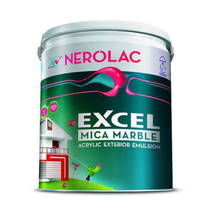 Nerolac Excel Mica Marble Acrylic Exterior Emulsion Paint, Packaging ...